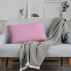 Housse D'oreillers Motif de points Polka rose et blanc
