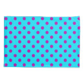 Housse D'oreillers Motif de pois violet sur fond bleu (Dos)