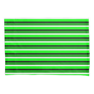 Housse D'oreillers Motif de rayures vert clair et foncé
