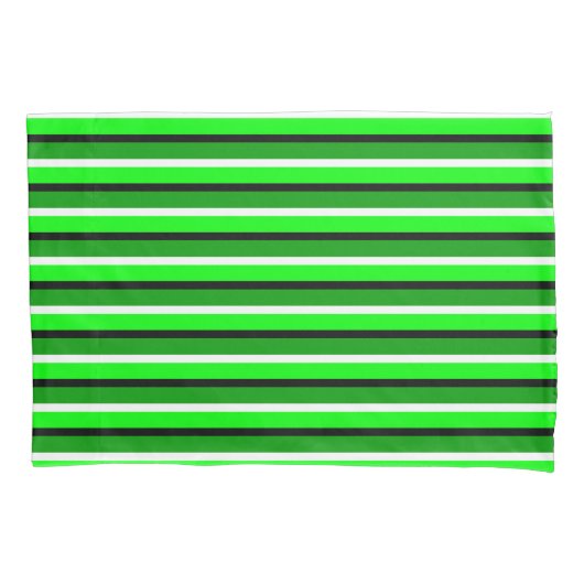 Housse D'oreillers Motif de rayures vert clair et foncé (devant)