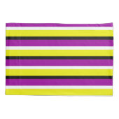 Housse D'oreillers Motif de rayures violet jaune (Dos)