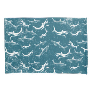 Housse D'oreillers Motif de requins bleus en détresse