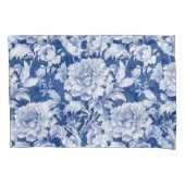 Housse D'oreillers Motif de rose blanc/bleu pâle (devant)