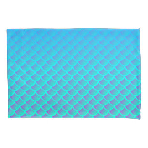 Housse D'oreillers Motif de sirène en bleu et violet Aqua