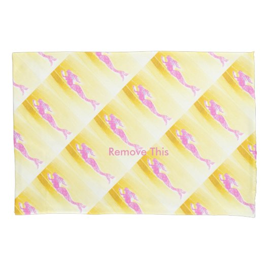 Housse D'oreillers motif de sirènes sous-marines roses (devant)