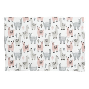 Housse D'oreillers Motif de sourire de lamas