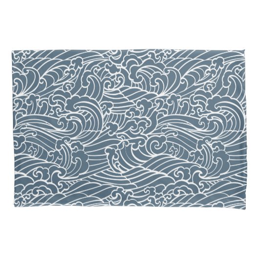 Housse D'oreillers Motif de style Wave japonais (devant-gauche)