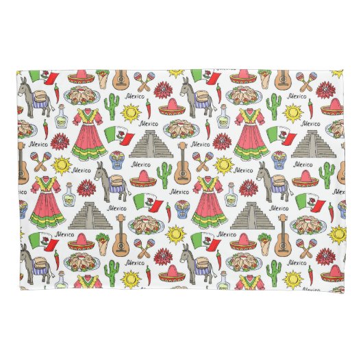 Housse D'oreillers Motif de symboles du Mexique | (devant-gauche)