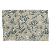 Housse D'oreillers Motif de tatouage rétro (devant-gauche)
