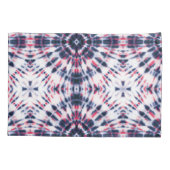 Housse D'oreillers Motif de teinture bleu et rouge (Dos-gauche)