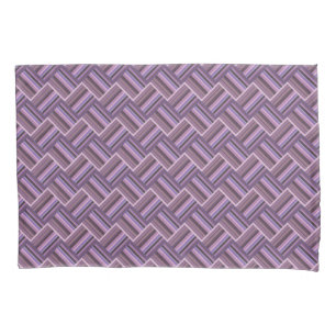 Housse D'oreillers Motif de tissage diagonale rayures mauve