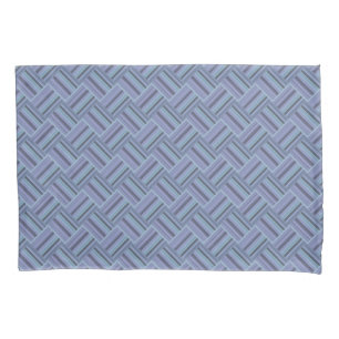 Housse D'oreillers Motif de tissage en diagonale gris bleu