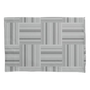 Housse D'oreillers Motif de tissage rayures grises