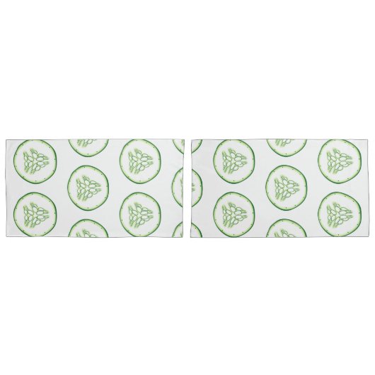 Housse D'oreillers Motif de tranches de concombre (devant-Set)