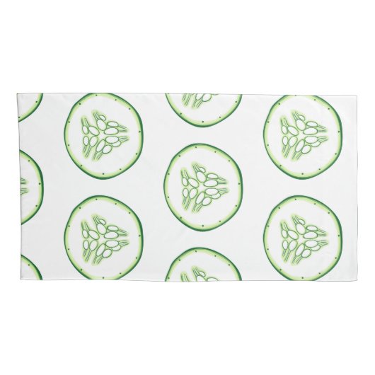 Housse D'oreillers Motif de tranches de concombre (Dos-Droit)