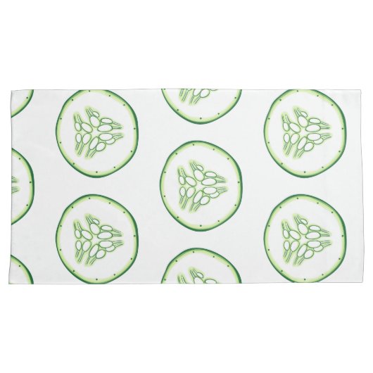 Housse D'oreillers Motif de tranches de concombre (devant-Droit)
