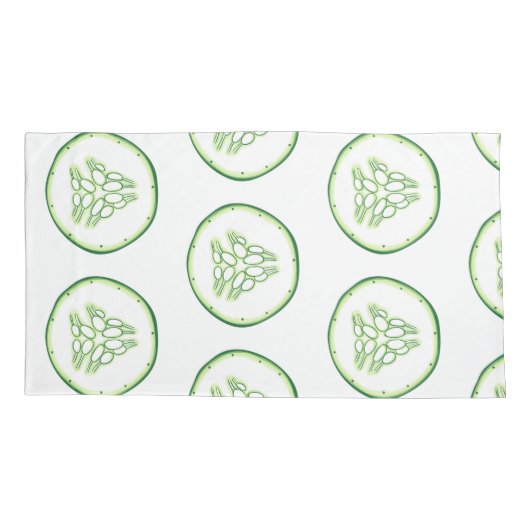 Housse D'oreillers Motif de tranches de concombre (Dos-gauche)