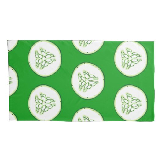 Housse D'oreillers Motif de tranches de concombre (Dos-Droit)