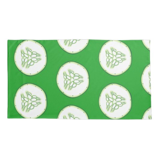 Housse D'oreillers Motif de tranches de concombre (Dos-gauche)