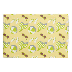 Housse D'oreillers Motif de vacances à la plage avec lunettes de sole