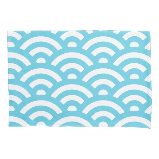 Housse D'oreillers Motif de vague bleue (devant)