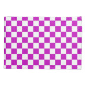 Housse D'oreillers Motif de vérification À damiers blanc violet (Dos)