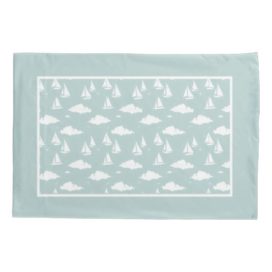 Housse D'oreillers Motif de voilier Mint Green (Dos)