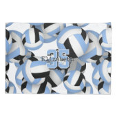 Housse D'oreillers motif de volleyballs bleu clair (Dos)