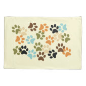 Housse D'oreillers Motif d'empreinte de patte de chien (Dos-gauche)