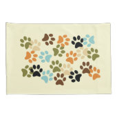 Housse D'oreillers Motif d'empreinte de patte de chien (Dos-Droit)