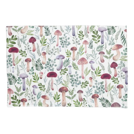Housse D'oreillers Motif des champignons d'aquarelle douillette (devant)