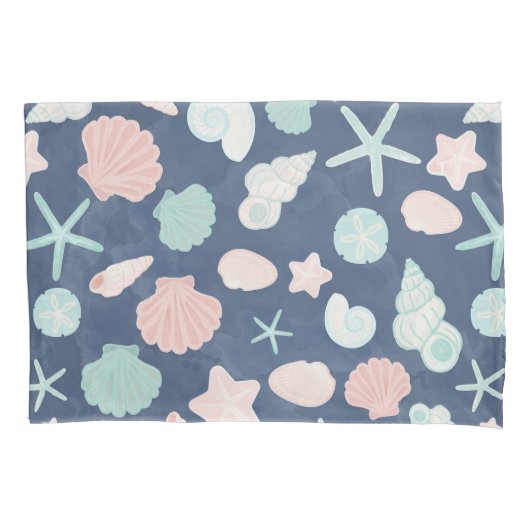 Housse D'oreillers motif des coquillages (devant-gauche)