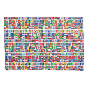 Housse D'oreillers Motif des drapeaux de la nation de tous les pays d