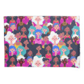 Housse D'oreillers Motif des visages des femmes multiculturelles, ros (devant)