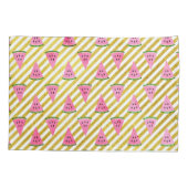 Housse D'oreillers Motif d'été Pink Watermelon et Yellow Strip (Dos)