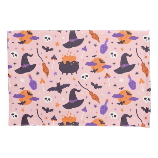Housse D'oreillers Motif d'Halloween mou et rose (devant)