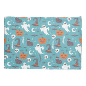 Housse D'oreillers Motif d'Halloween Turquoise amusant (Dos)