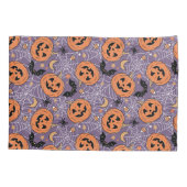 Housse D'oreillers Motif d'Halloween violet Jack-O-lanterne (Dos)