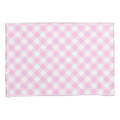 Housse D'oreillers Motif diagonal rose et blanc En vichy (devant-Droit)