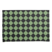 Housse D'oreillers Motif diamant à carreaux verts (devant-Droit)