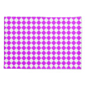 Housse D'oreillers Motif diamant de Checker blanc violet (Dos)