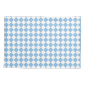 Housse D'oreillers Motif diamant de damier bleu et blanc (Dos-gauche)