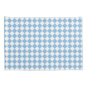 Housse D'oreillers Motif diamant de damier bleu et blanc (Dos-Droit)