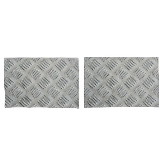 Housse D'oreillers Motif diamant en aluminium gris (devant-Set)
