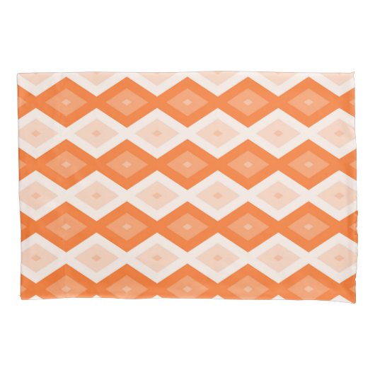 Housse D'oreillers Motif diamant orange (devant)