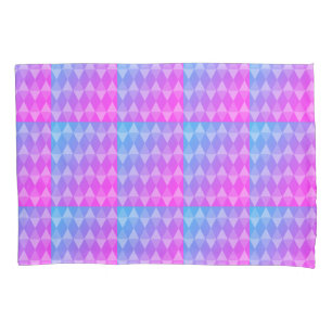 Housse D'oreillers Motif diamant rose, violet, bleu