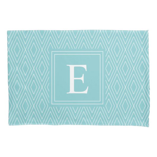 Housse D'oreillers Motif Diamond Monogramme bleu (devant)
