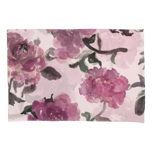 Housse D'oreillers Motif d'illustration de fleurs d'aquarelle transpa (devant)