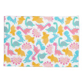 Housse D'oreillers Motif Dinosaur rose et Turquoise (Dos)