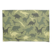 Housse D'oreillers Motif Dinosaure, Silhouette Dinosaure, Dino Vert (devant)